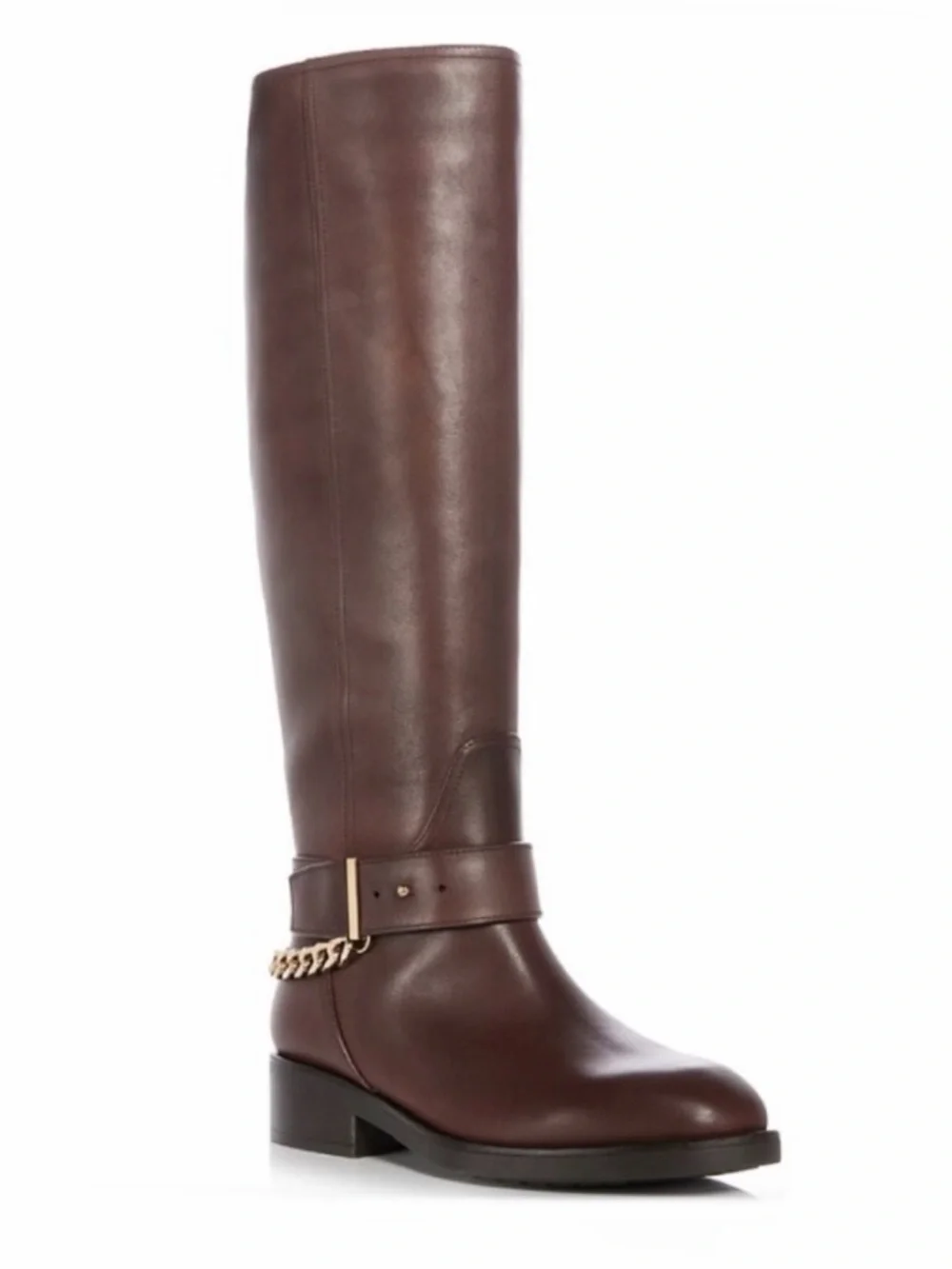 228$ AQUA RILEY LEATHER ROUND TOE Knee high Boot